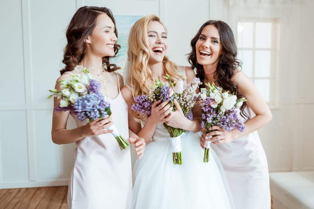 Bridesmaids laughing